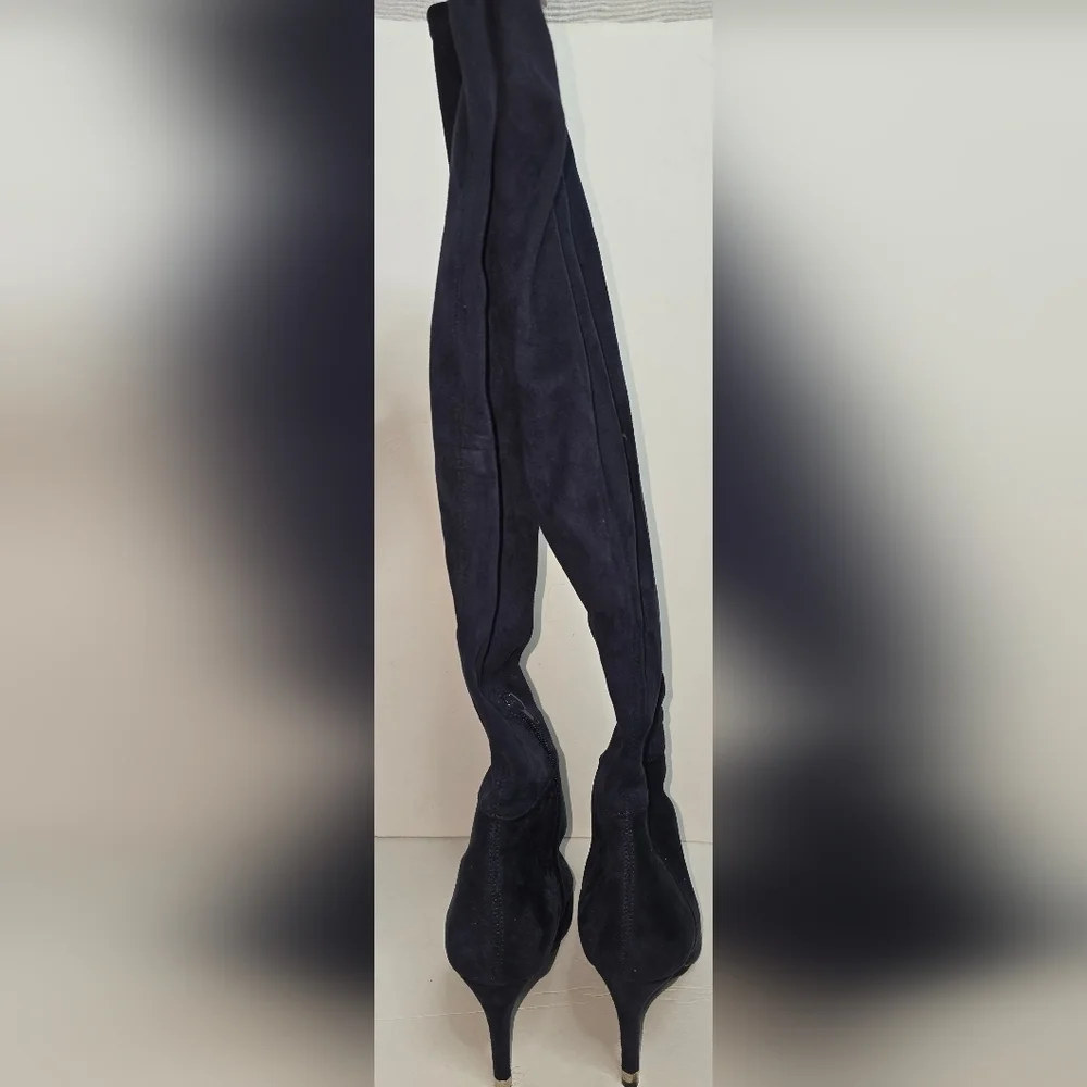 Call It SPRING Womens Dark Blue Knee High Boots Heels Pumps Size 8.5